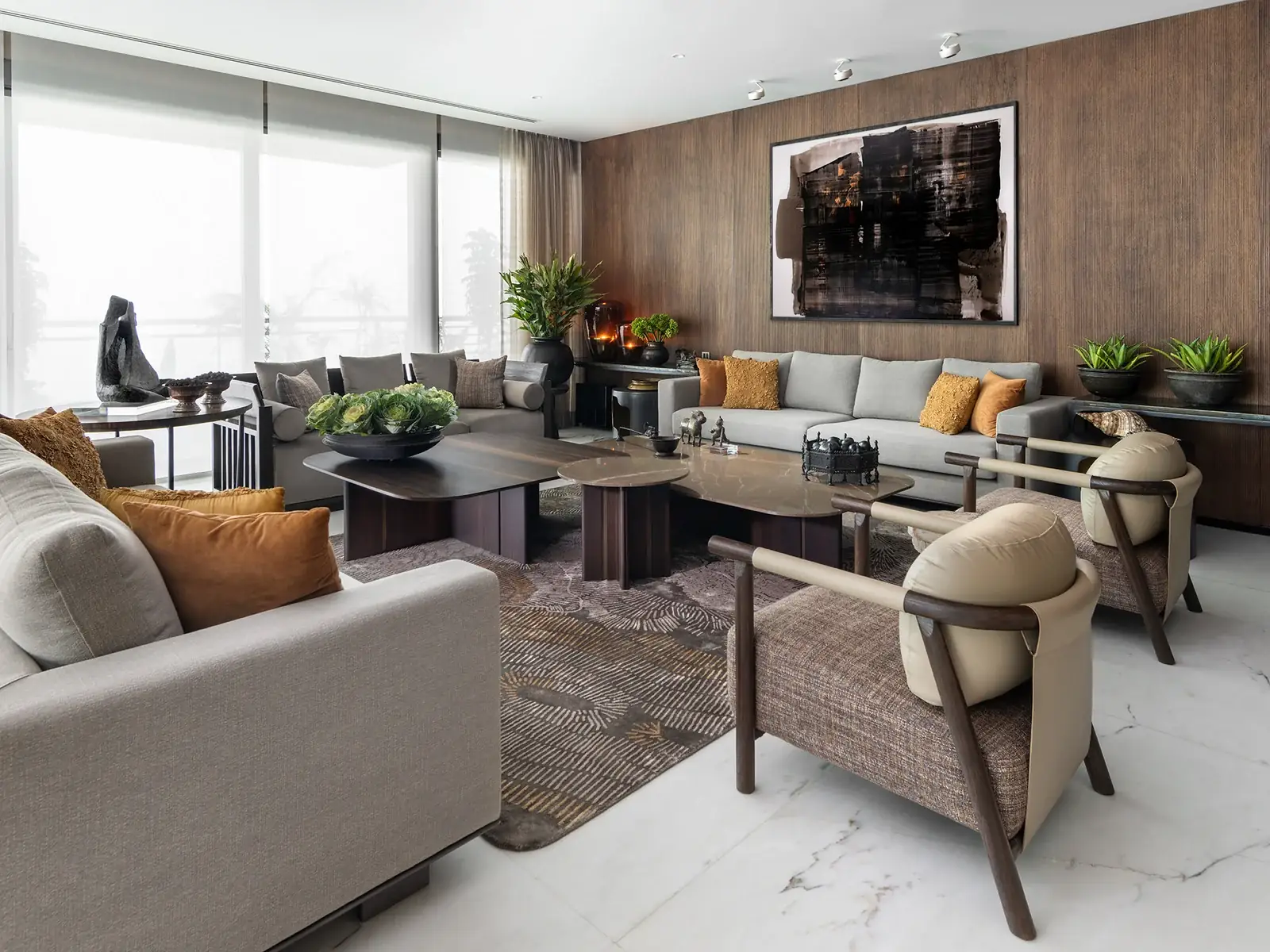 Living room designed and built by The Design Interior, Mumbai